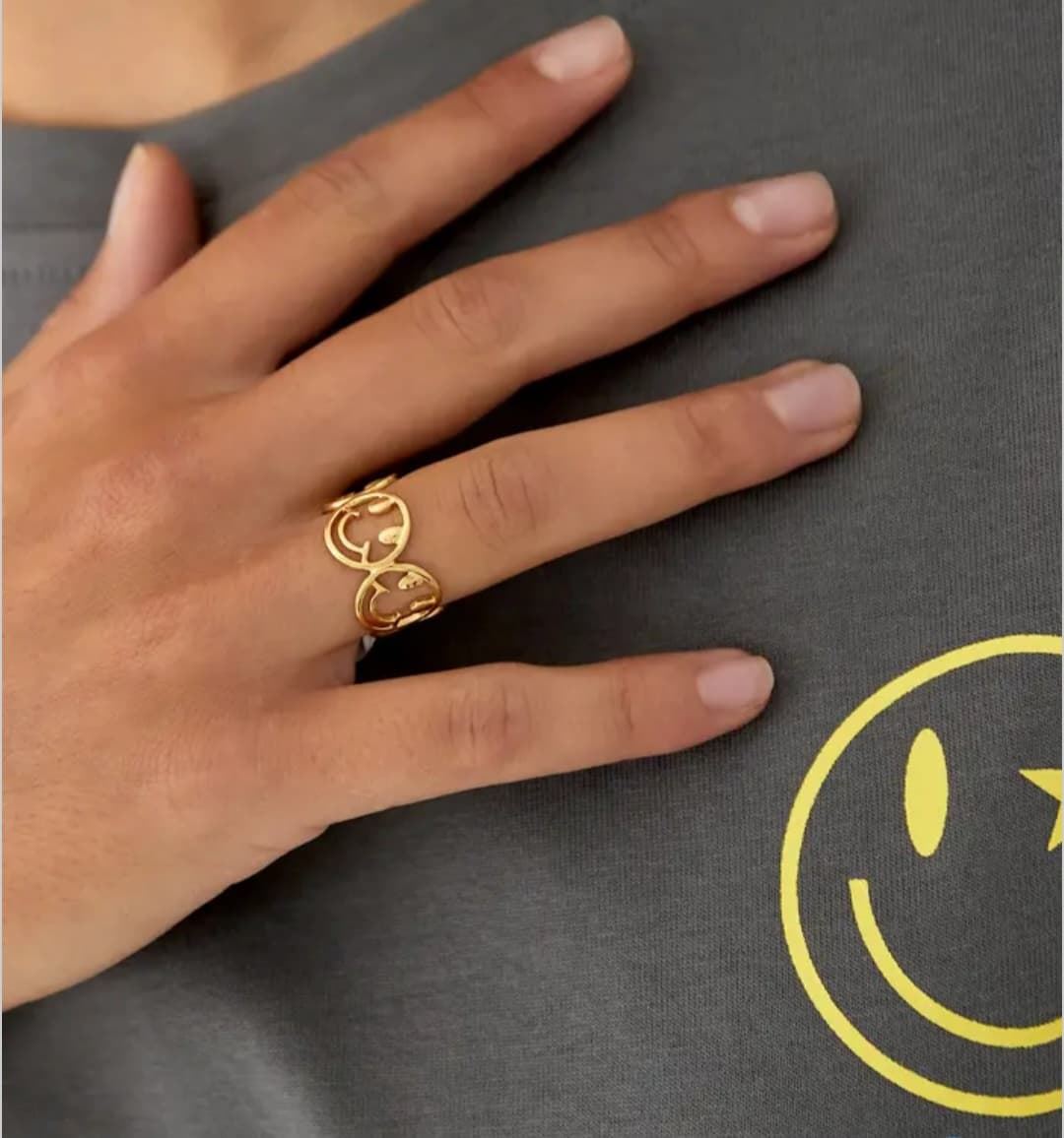 Anillo Oh Happy Day - Oro Acero Inoxidable - Imagen 1