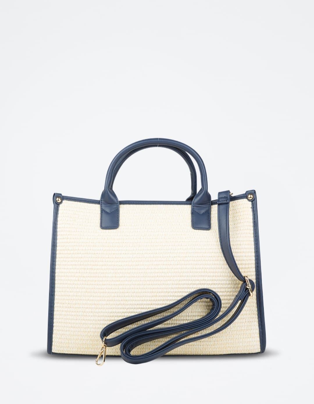 Bolso Tote Polo Club Beige Y Azul - Imagen 3