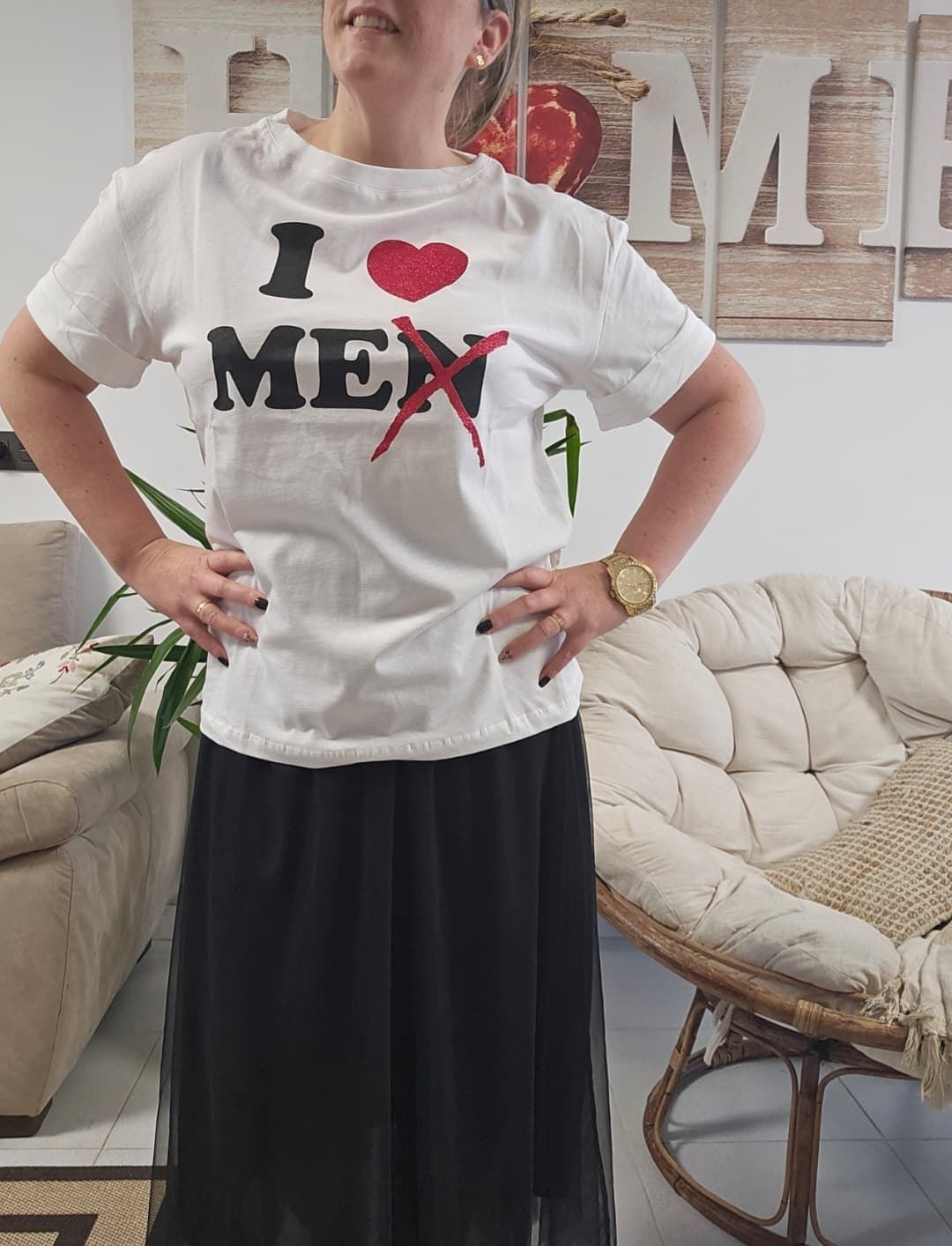 Camiseta Con Brillo I Love Me - Imagen 1