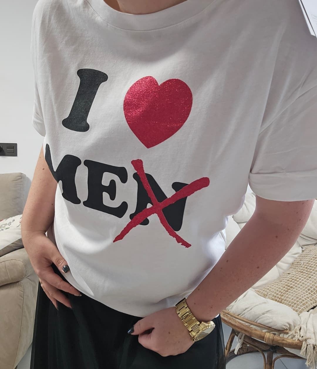 Camiseta Con Brillo I Love Me - Imagen 2