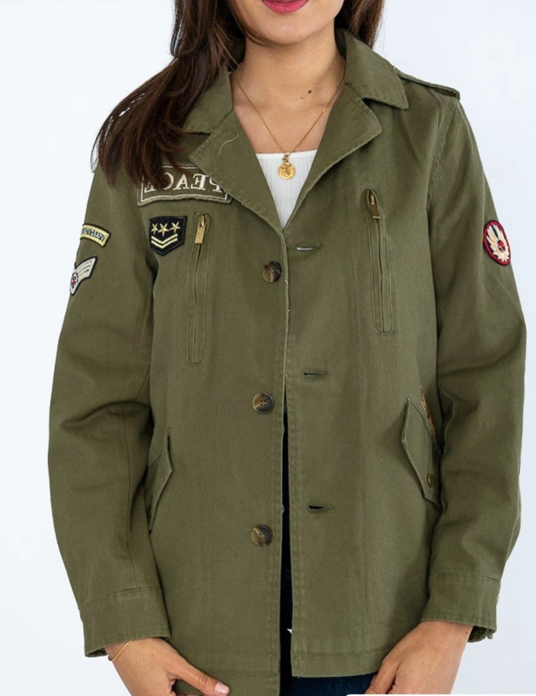 Chaqueta Militar Con Escudo y Placa - Imagen 1