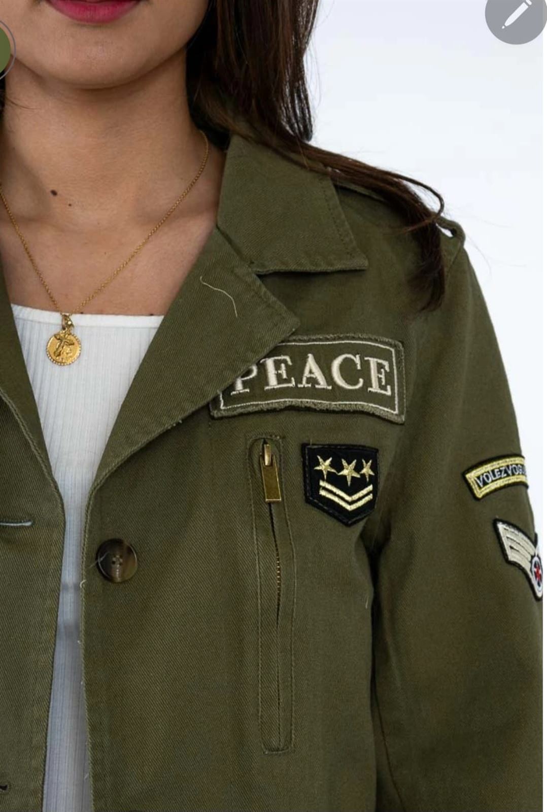 Chaqueta Militar Con Escudo y Placa - Imagen 2