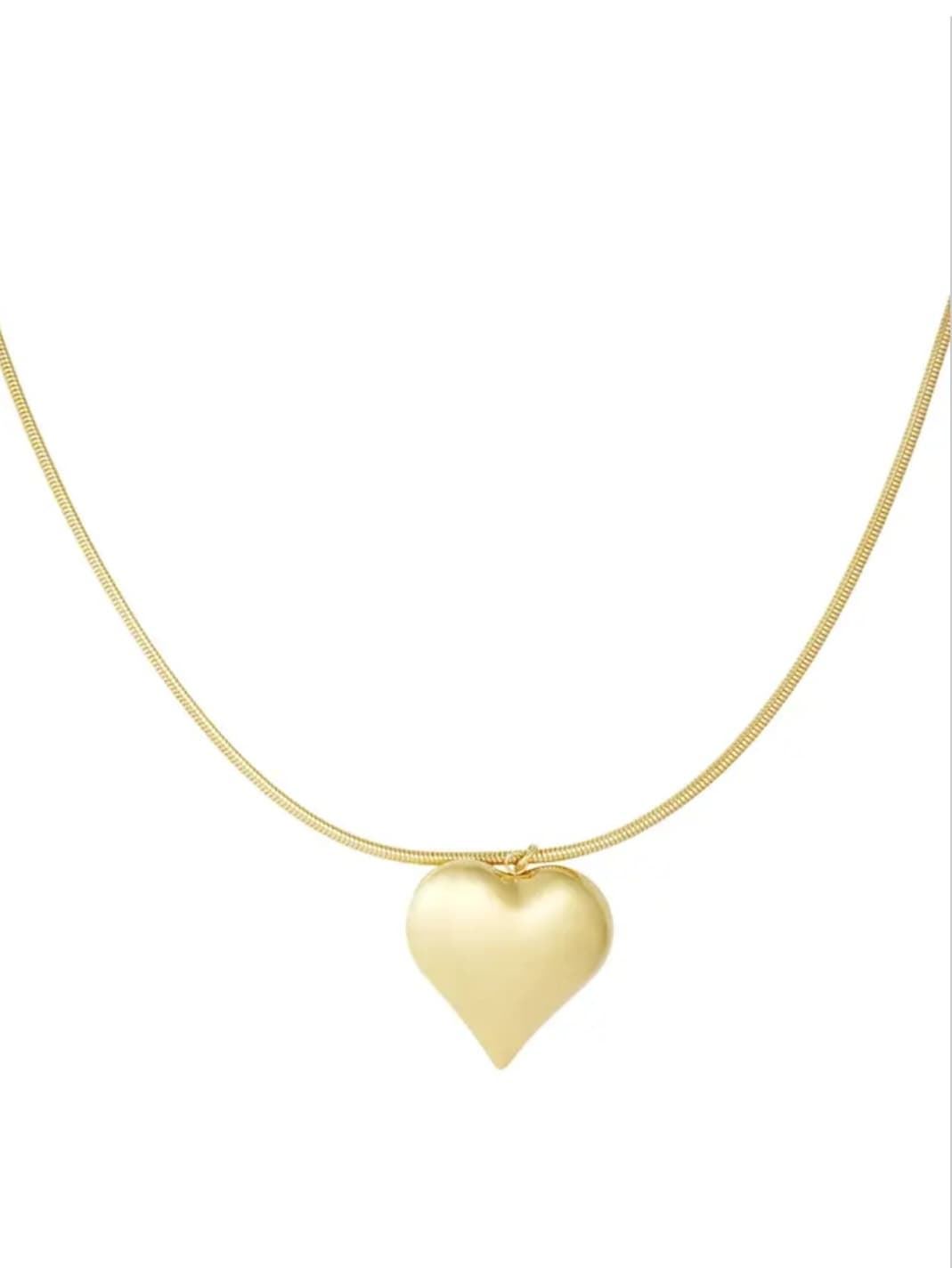 Collar De Corazón Atrevido - Oro Acero Inoxidable - Imagen 2