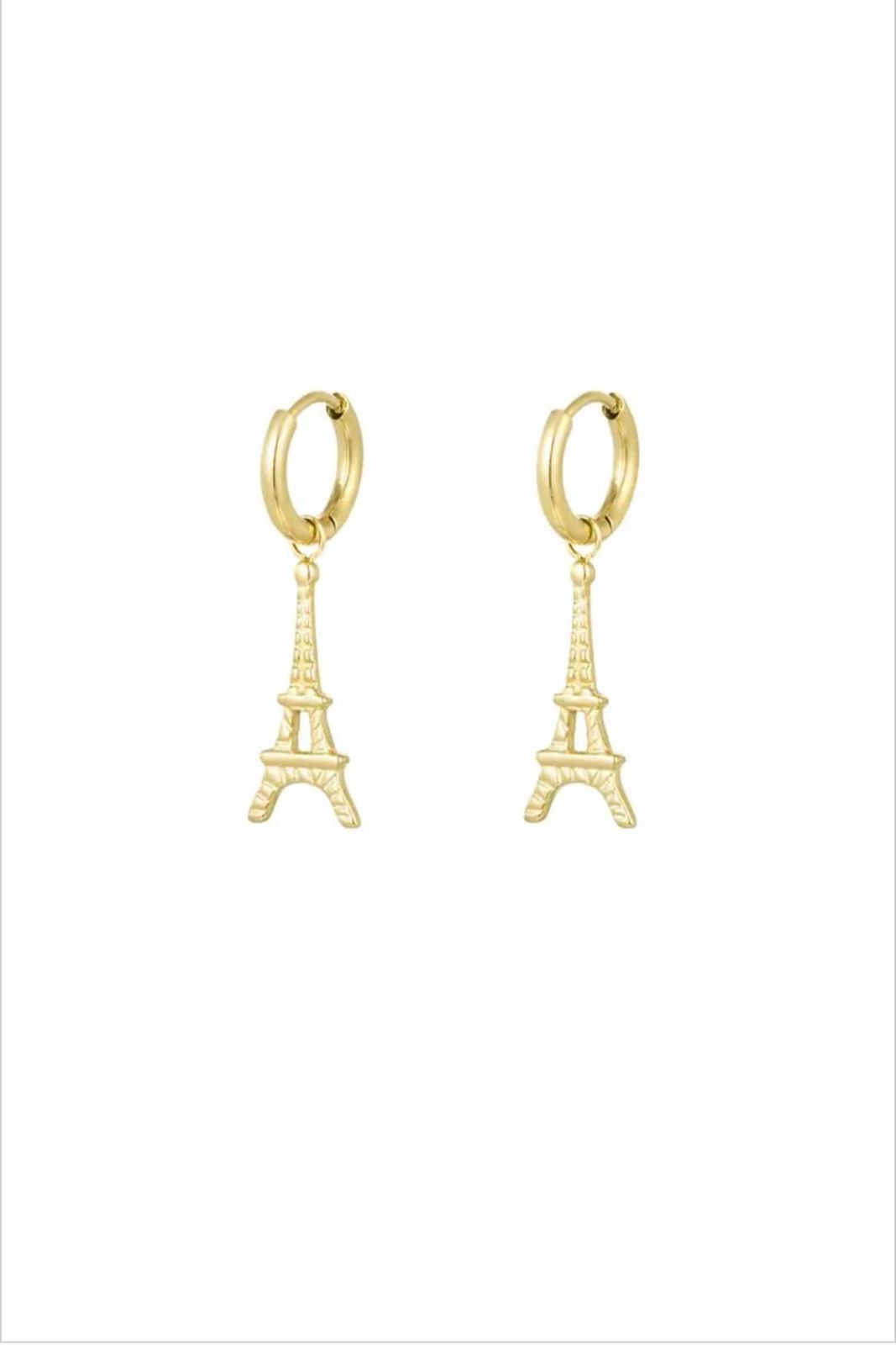 Pendientes Eiffel - Oro Acero Inoxidable - Imagen 2