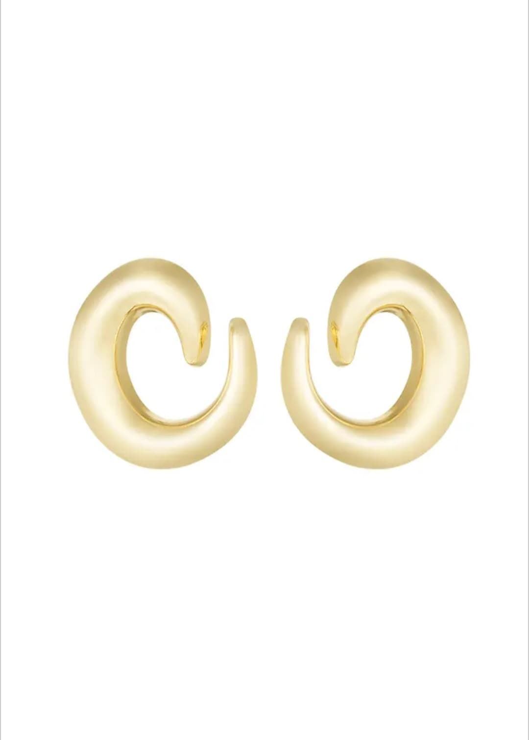 Pendientes Elegantes Con Forma De Espiral - Dorados Metal - Imagen 2