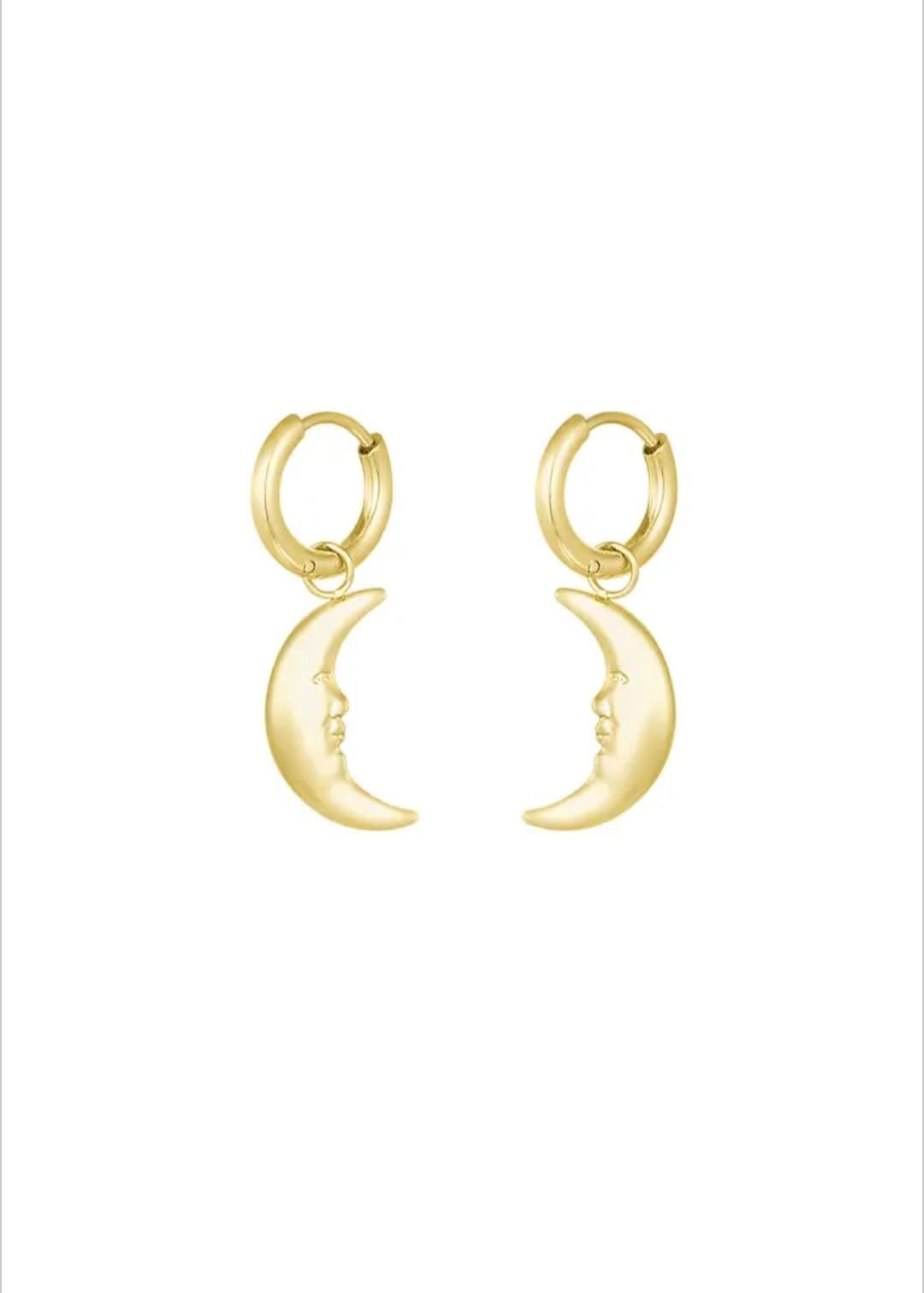 Pendientes Moonlight - Oro Acero Inoxidable - Imagen 2