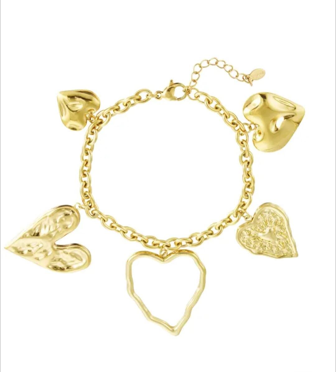 Pulsera Con Una Declaración De Corazón - Oro Acero Inoxidable - Imagen 2