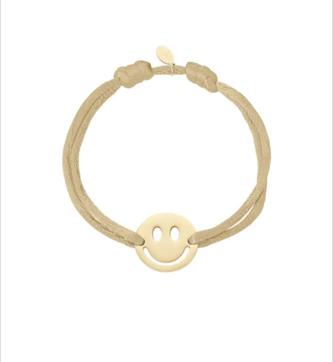 Pulsera De Satén Con Smiley - Beige - Imagen 2